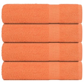 Toallas de baño 4 uds naranja 100x150 cm 360gsm 100%