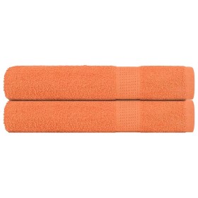 Toallas 2 uds 100% algodón naranja 100x200 cm 600