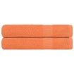 Toallas 2 uds 100% algodón naranja 100x200 cm 600 gsm