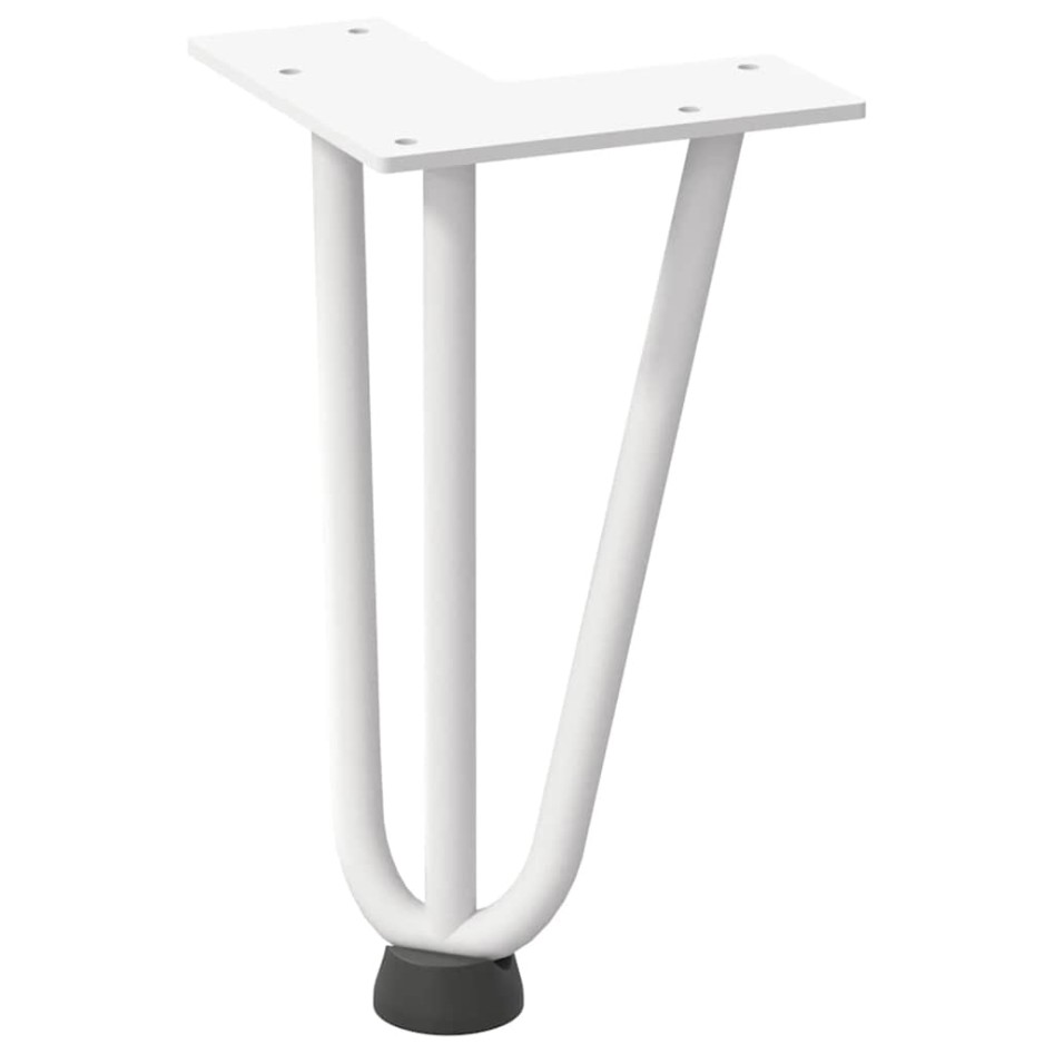 Patas de mesa tipo horquilla 4 uds acero macizo blanco 20