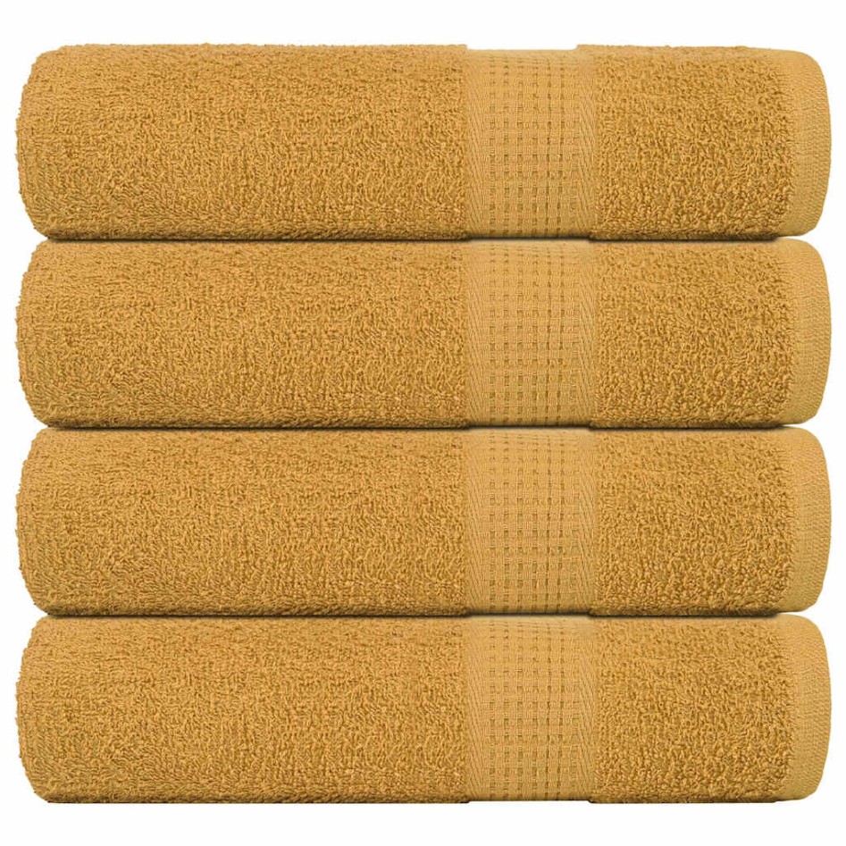 Toallas de baño 4 uds oro 100x150 cm 360 gsm 100%