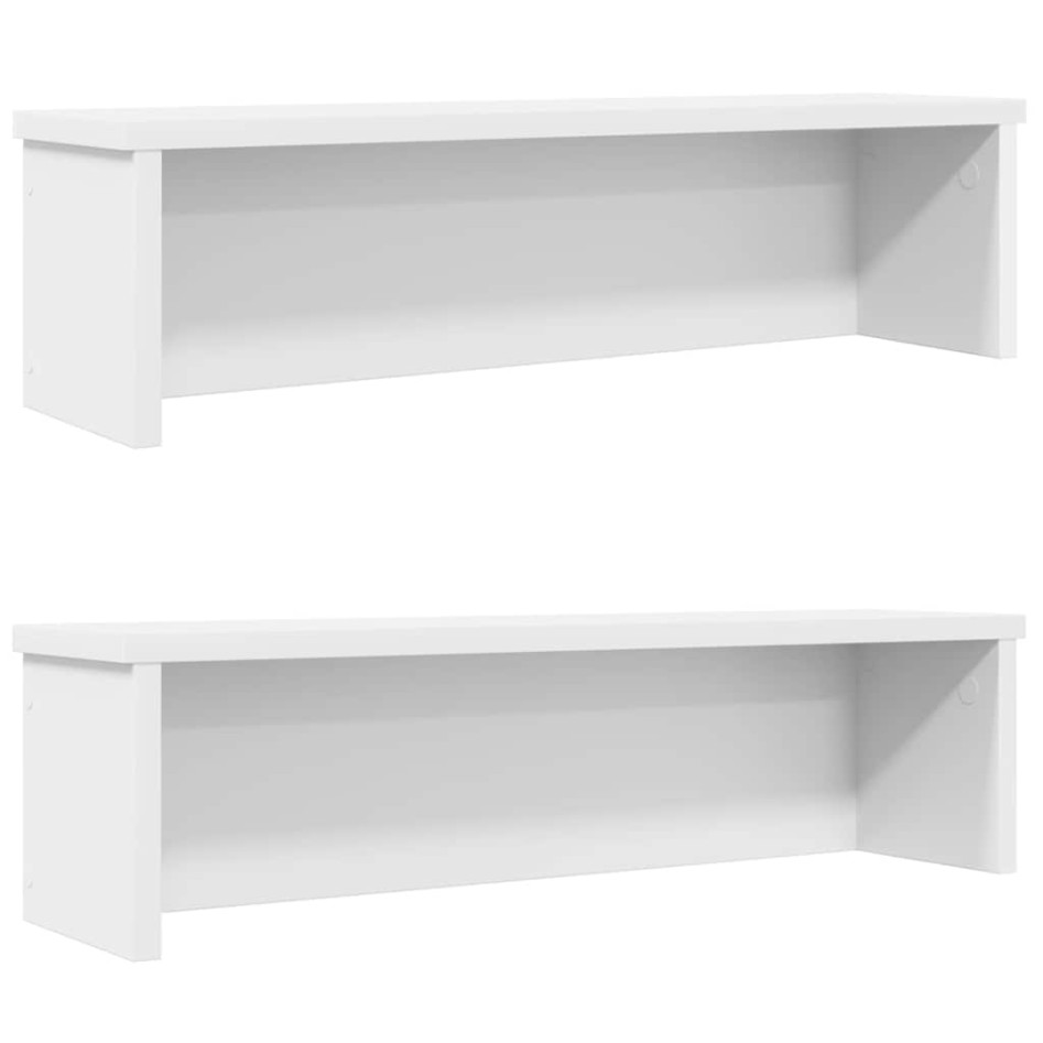 Estantes de cocina apilables 2 uds blanco 60x15x16
