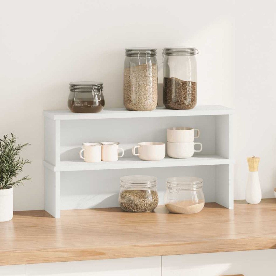 Estantes de cocina apilables 2 uds blanco 60x15x16