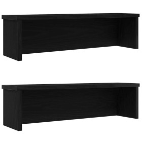 Estantes de cocina apilables 2 uds negro 60x15x16
