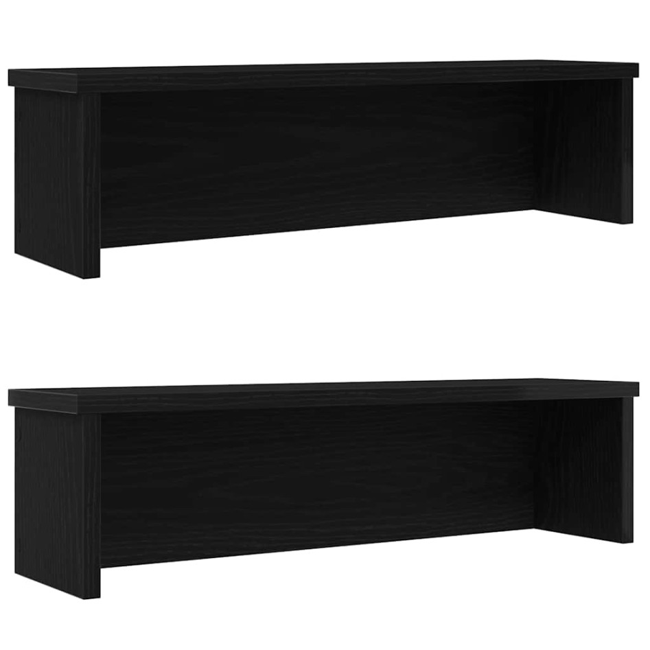 Estantes de cocina apilables 2 uds negro 60x15x16