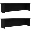 Estantes de cocina apilables 2 uds negro 60x15x16 cm