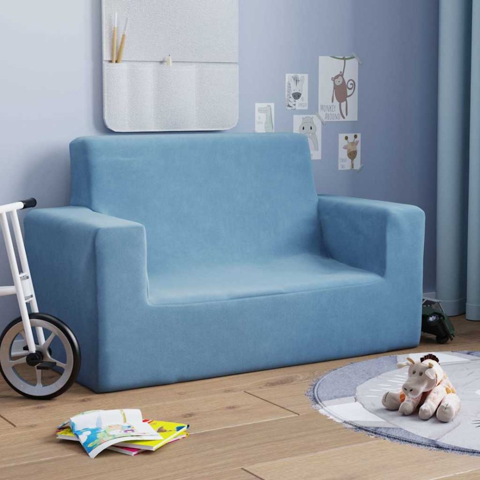Sofá para niños de 2 plazas de felpa suave