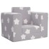 Sofá cama infantil felpa suave gris claro con
