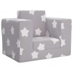 Sofá cama infantil felpa suave gris claro con estrellas