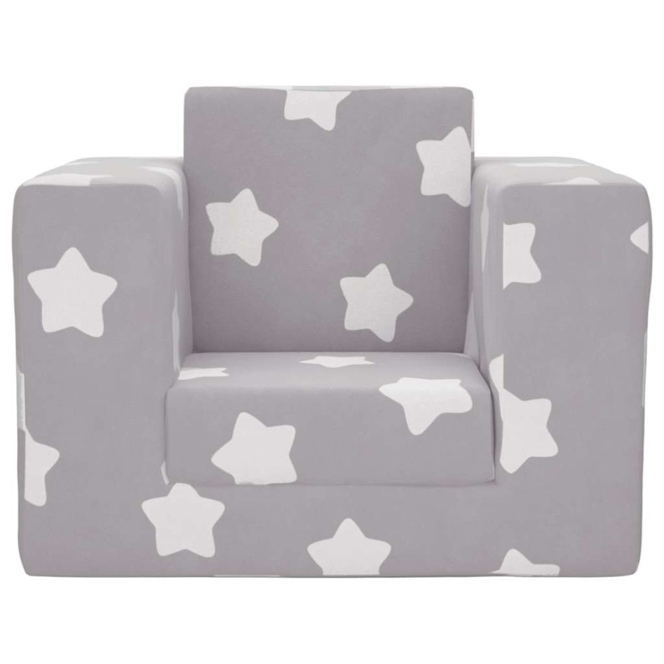 Sofá cama infantil felpa suave gris claro con