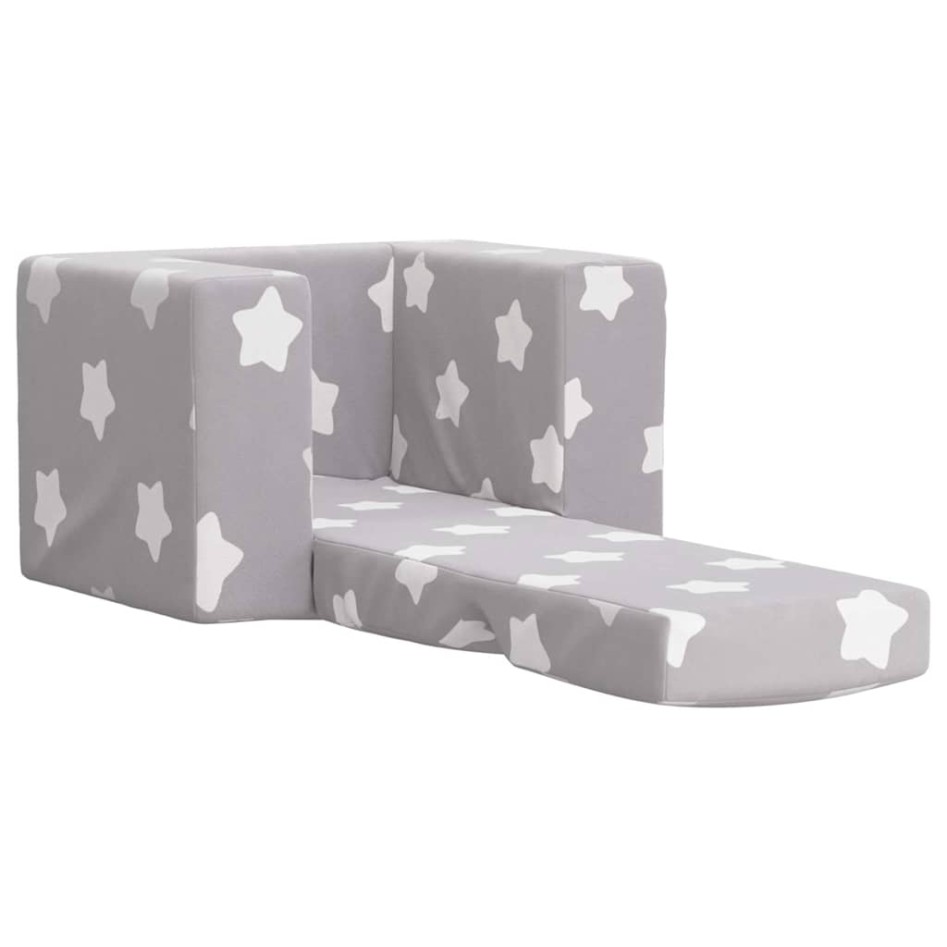Sofá cama infantil felpa suave gris claro con