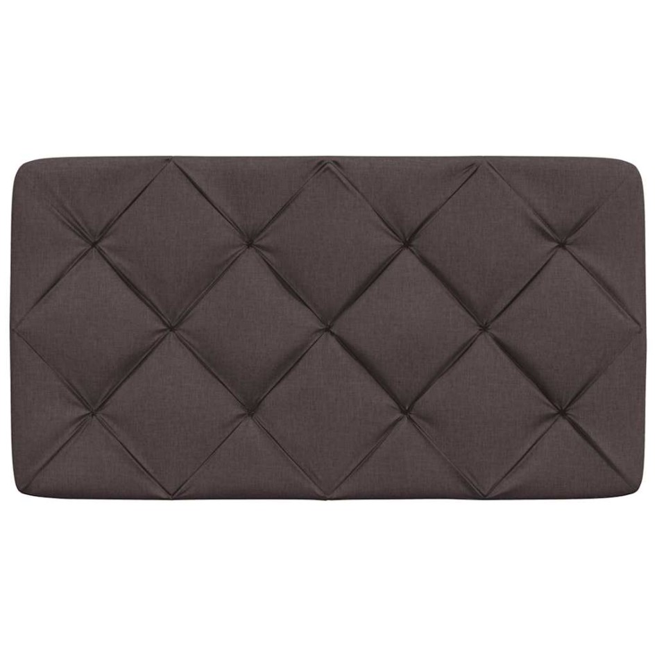 Cabecero de cama acolchado tela marrón oscuro 90