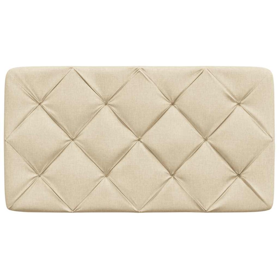 Cabecero de cama acolchado tela crema 90