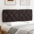 Cabecero de cama acolchado tela marrón oscuro 120