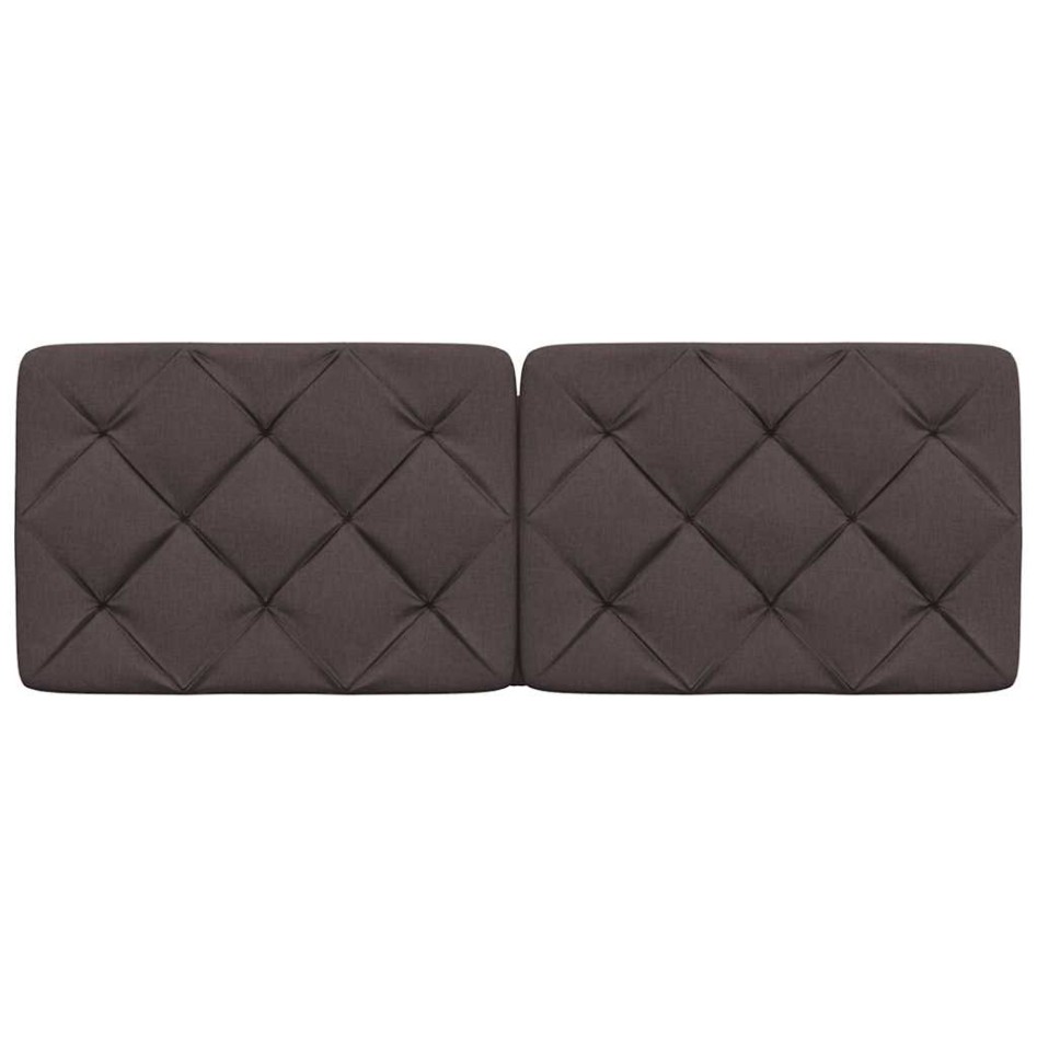 Cabecero de cama acolchado tela marrón oscuro 120