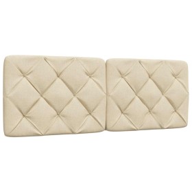 Cabecero de cama acolchado tela crema 120