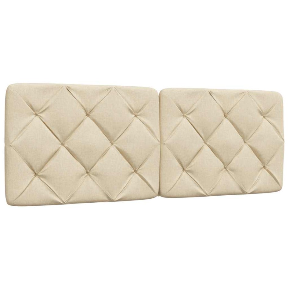 Cabecero de cama acolchado tela crema 120