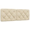 Cabecero de cama acolchado tela crema 120 cm
