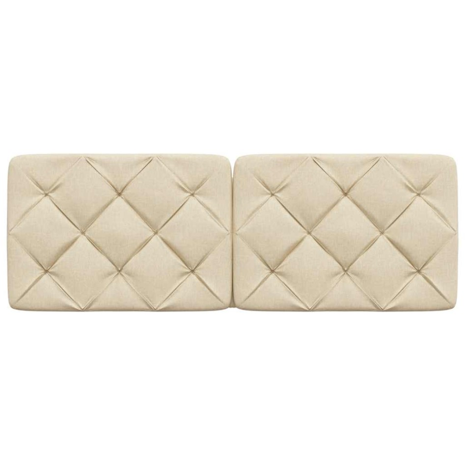 Cabecero de cama acolchado tela crema 120