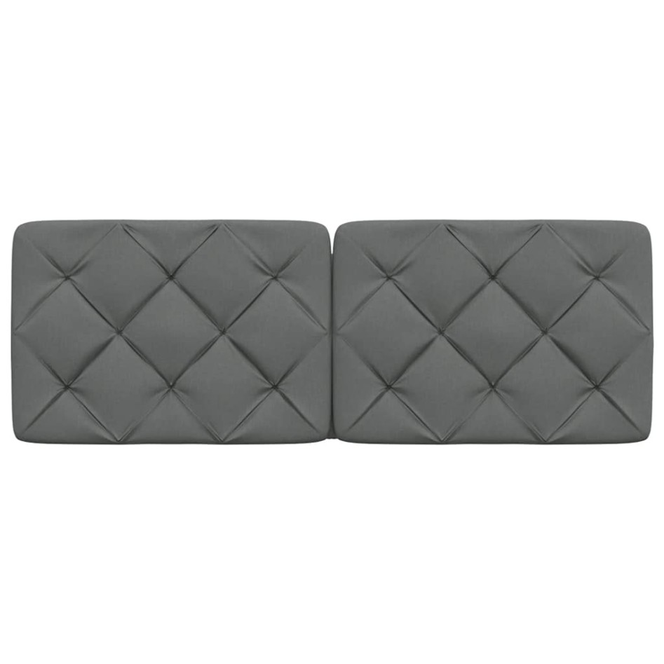 Cabecero de cama acolchado tela gris oscuro 140