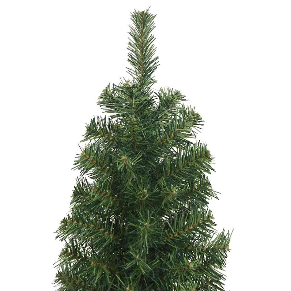 Árbol de Navidad artificial delgado y soporte PVC verde 210