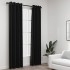 Cortina opaca con ojales look lino 2 pzas antracita 140x245