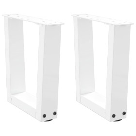 Patas para mesa de comedor forma V 2 uds blanco 40x(30-31,3)