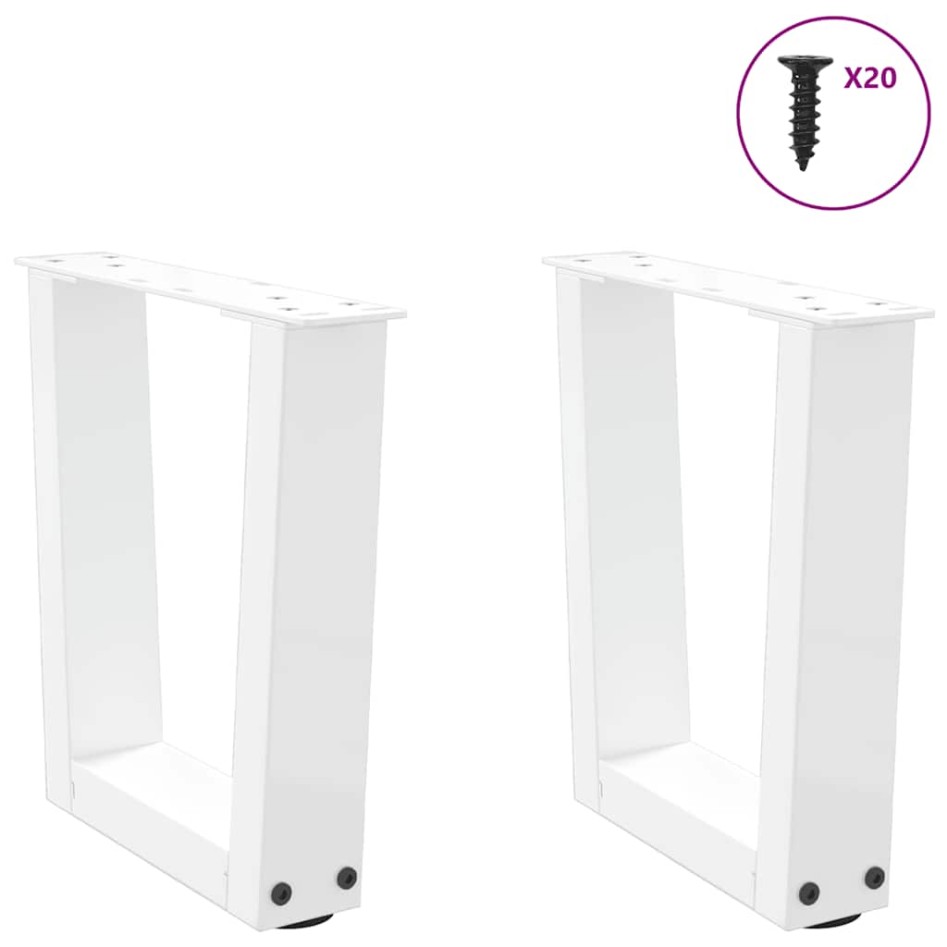 Patas para mesa de comedor forma V 2 uds blanco 40x(30-31,3)