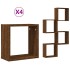 Estantes cubo de pared 4 unidades roble marrón 30x15x30