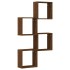Estantes cubo de pared 4 unidades roble marrón 30x15x30