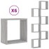 Estantes cubo de pared 6 unidades gris sonoma 30x15x30
