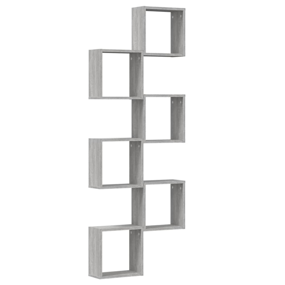 Estantes cubo de pared 6 unidades gris sonoma 30x15x30