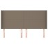 Cabecero con orejas de tela gris taupe 183x16x118/128
