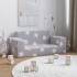 Sofá infantil de 2 plazas gris claro con estrellas felpa