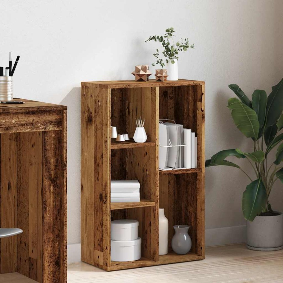 Estantería madera de ingeniería envejecida 50x25x80