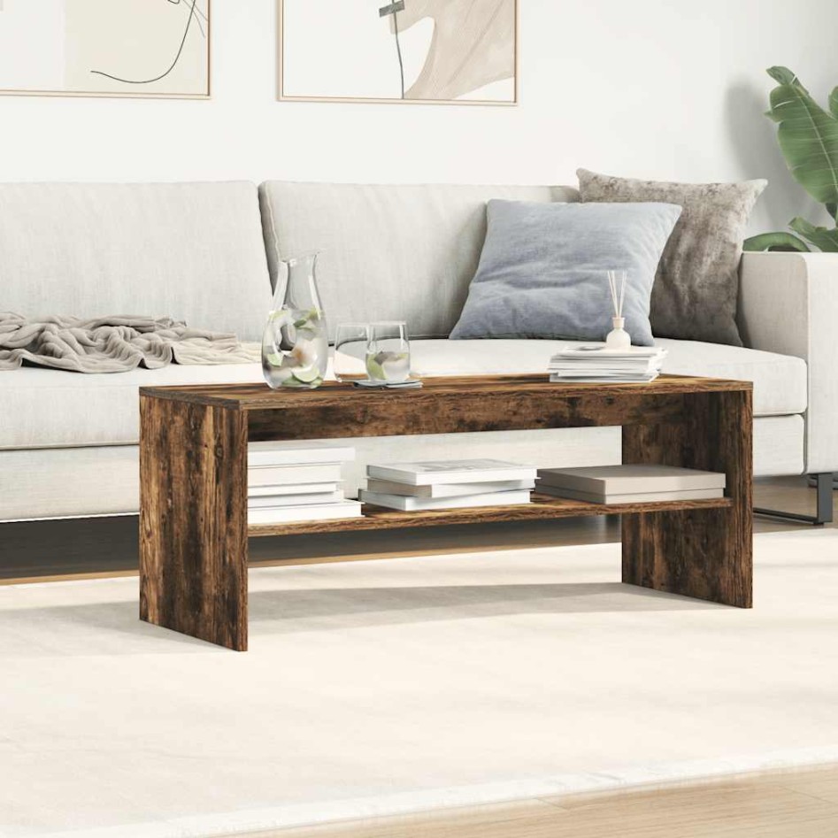 Mueble de TV madera contrachapada roble ahumado 100x40x40