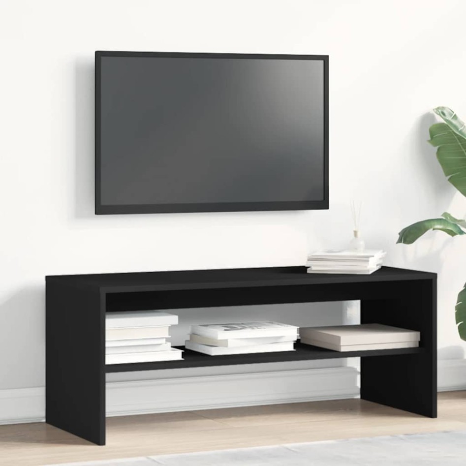 Mueble para TV madera contrachapada negro100x40x40