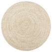 Alfombra de yute tejida a mano blanco y natural 120 cm