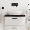 Encimera baño madera maciza tratada marrón oscuro 60x30x2 cm