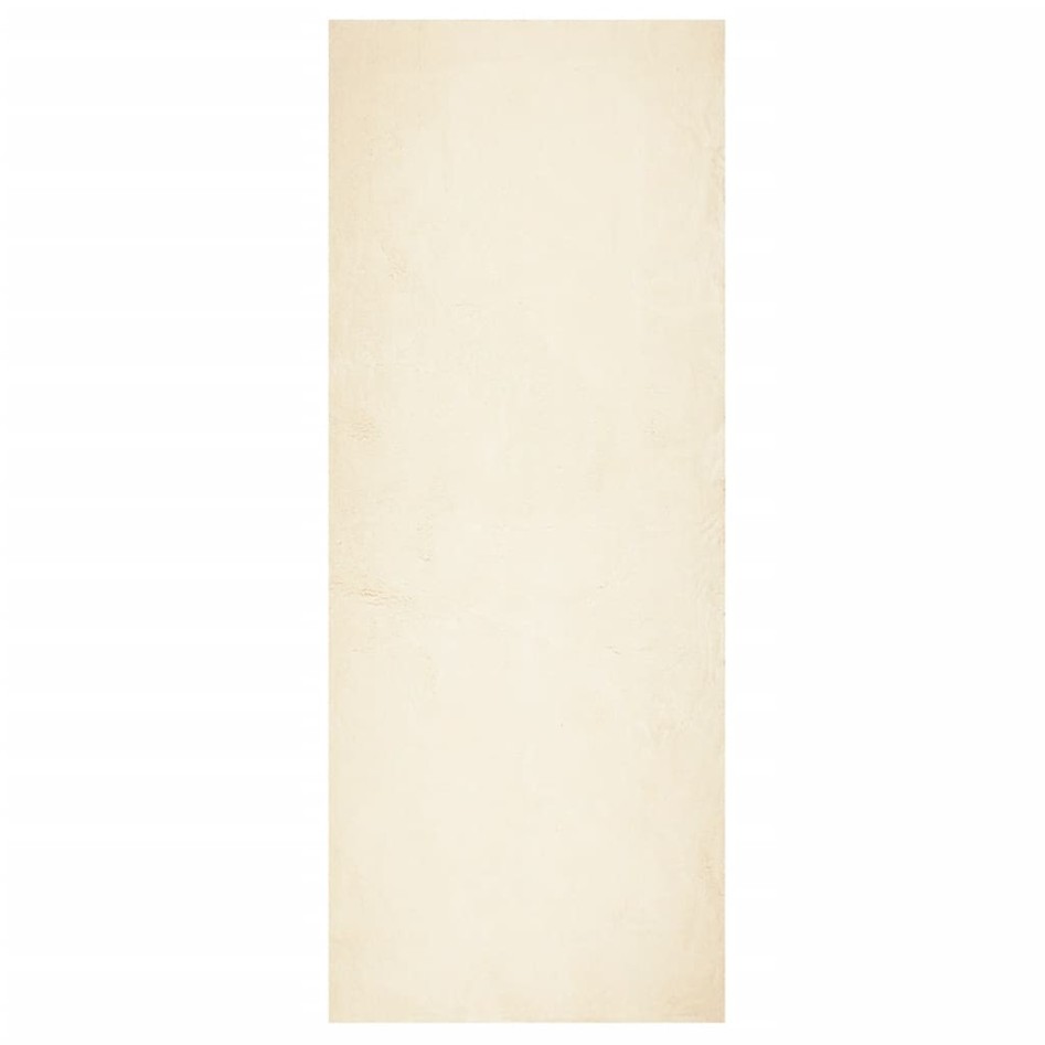 Alfombra de pelo corto suave lavable HUARTE crema 80x200