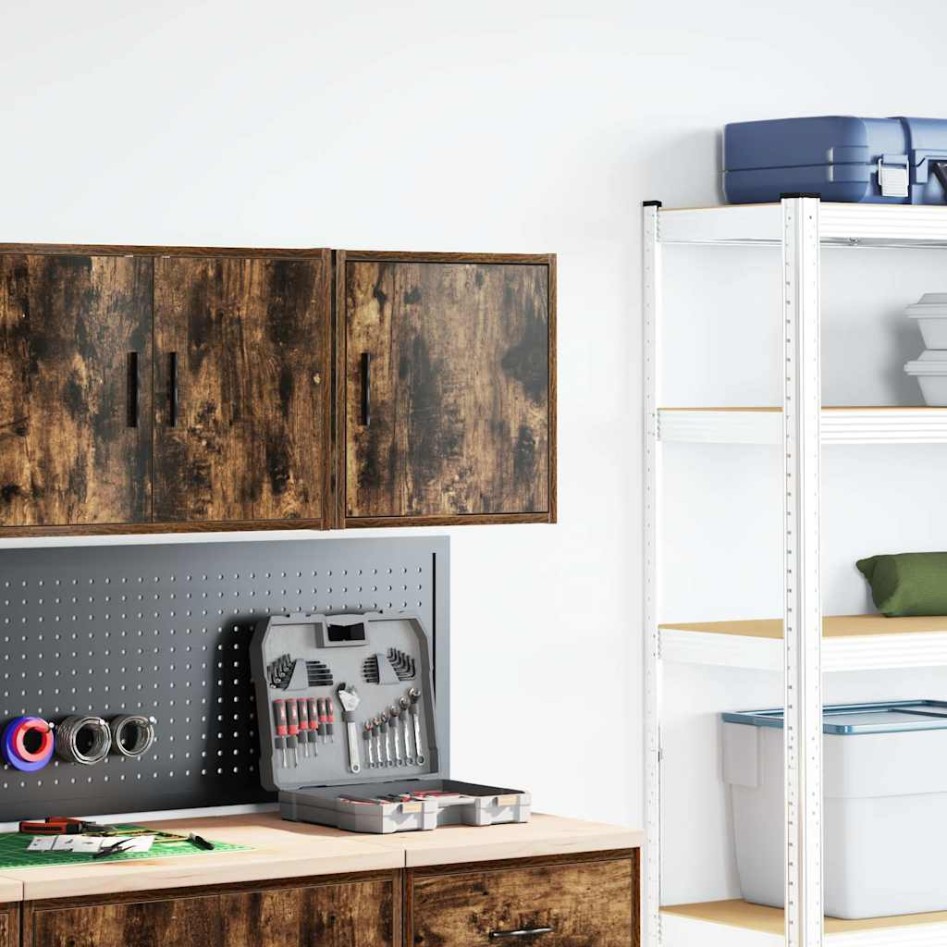 Armario de pared para garaje madera de ingeniería roble