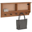 Perchero de pared SANDNES madera maciza de pino 87x12x35 cm