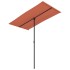 Sombrilla de jardín con palo de aluminio terracota 180x110