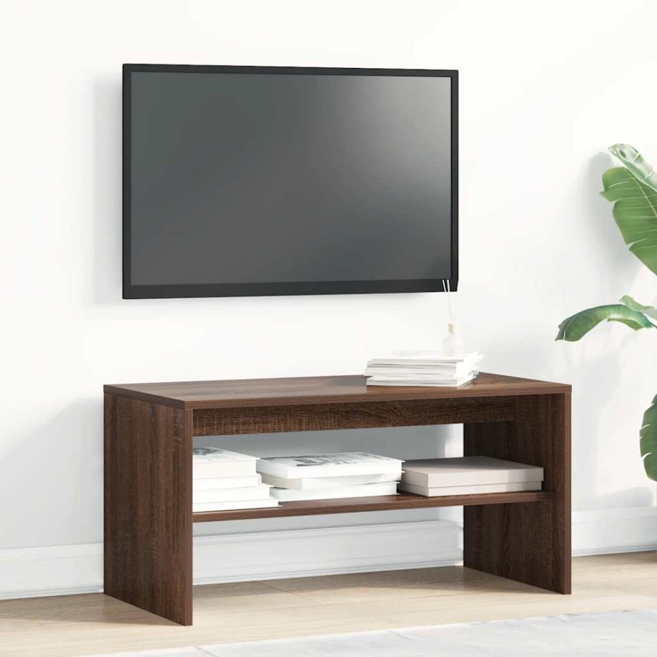 Mueble de TV madera de ingeniería marrón roble 80x40x40