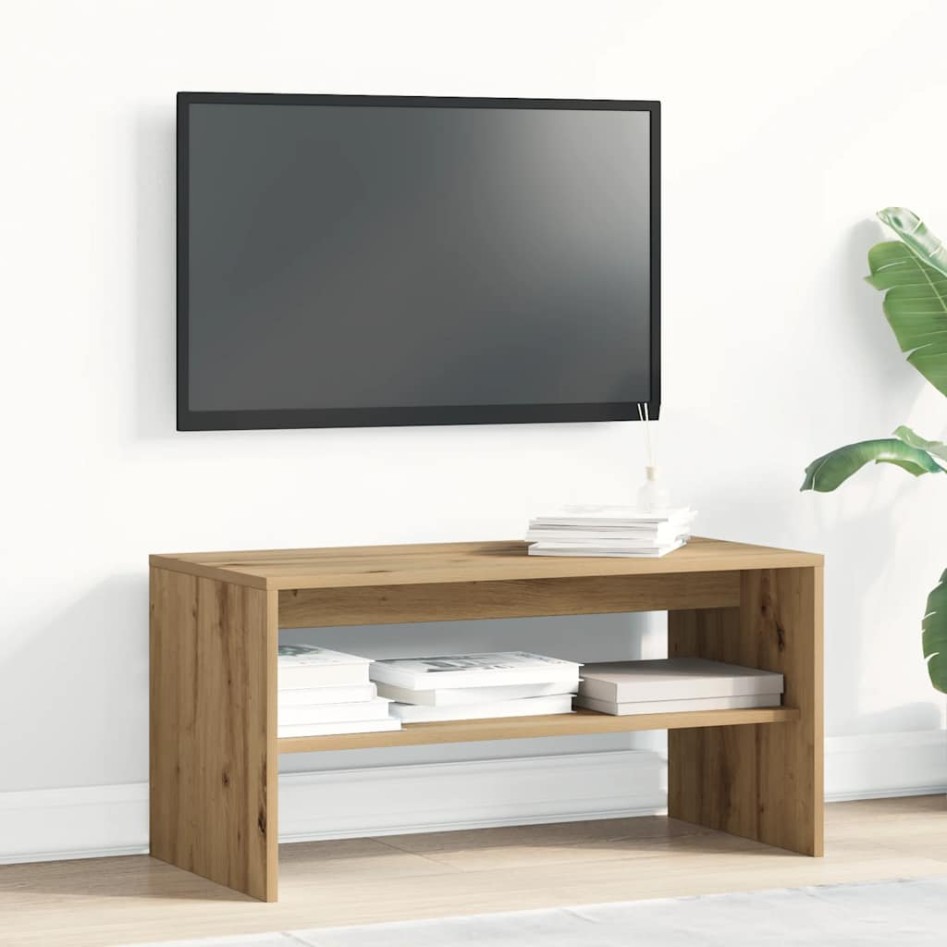 Mueble de TV madera de ingeniería roble artesanal 80x40x40