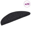 Alfombrilla autoadhesiva escalera 20 uds negro 56x17x3 cm