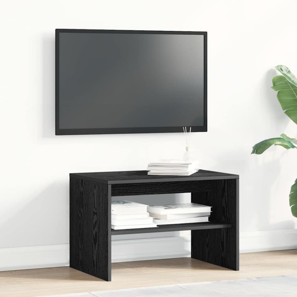 Mueble de TV madera de ingeniería roble negro 60x40x40