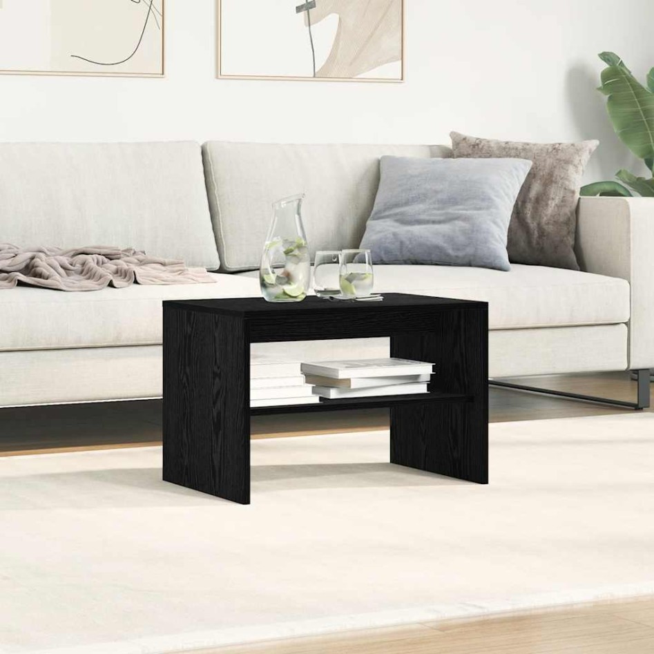 Mueble de TV madera de ingeniería roble negro 60x40x40