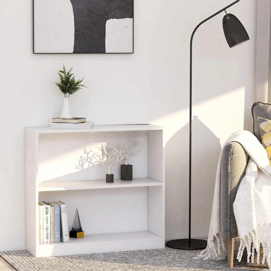 Estantería de madera contrachapada blanco 80x24x75