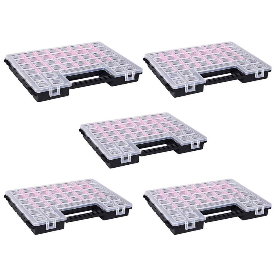 Caja compartimentos 5 uds divisores plástico 385x283x50